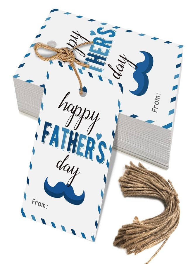 Aukolass 50PCS Father’s Day Gift Tags, Happy Fathers Day to The Best Dad Tags for Gift Packaging and Birthday Celebrations (White) - Image 1